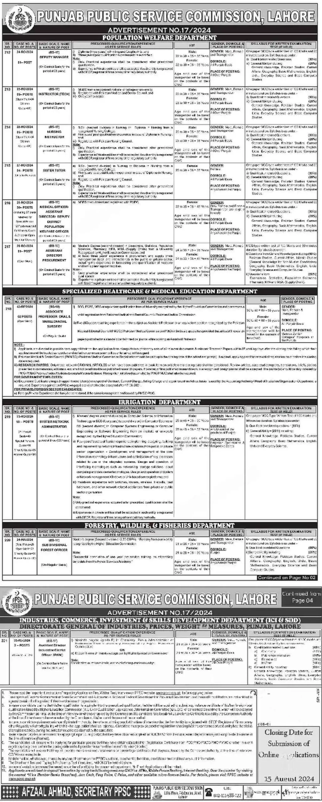 Ppsc Jobs 2024 for instructors Apply Online 